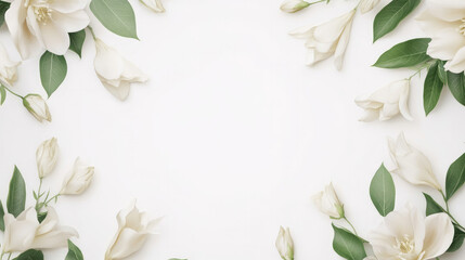 Ultra-Realistic Floral Frame with Dainty Blooms and Greenery for Decorative Purposes