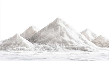 Delicate mounds of white salt arranged on a clean surface for culinary and decorative use
