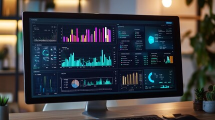 A digital marketing dashboard filled with trendy marketing analytics and campaign results