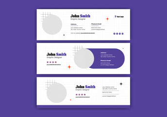 Flat and Modern corporate creative Email signature web template for business purposes.
