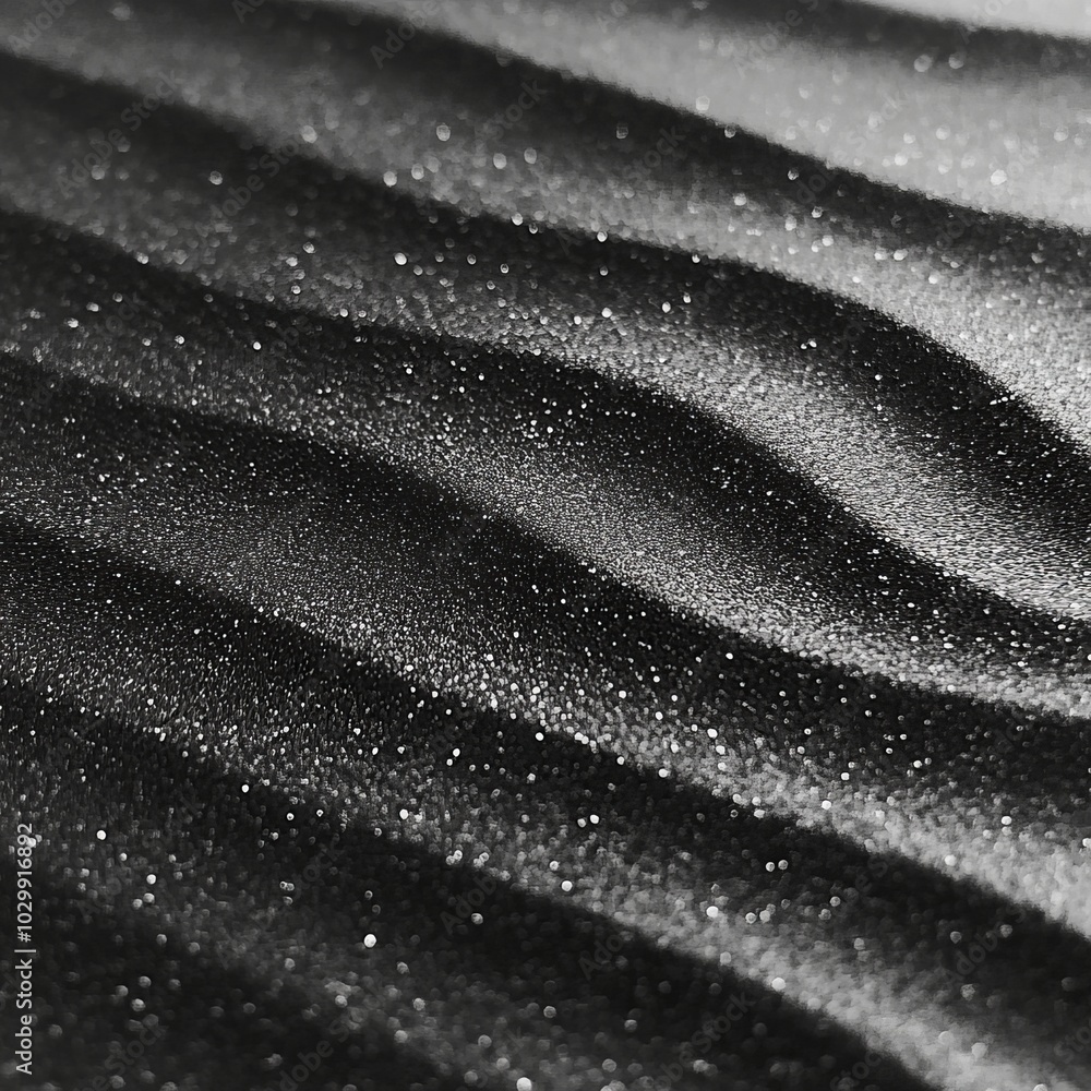 Canvas Prints Abstract texture of black sand with wavy lines.