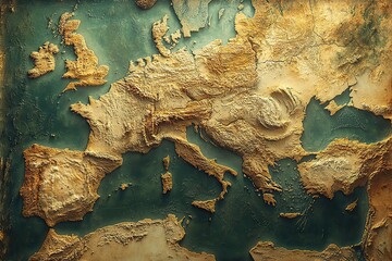 A high-resolution satellite view captures Europe, Eurasia, the Middle East, and North Africa, providing a comprehensive 3D perspective.