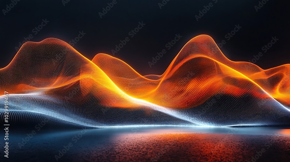 Poster abstract visualization of sound waves in motion