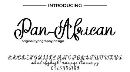 Pan-African Font Stylish brush painted an uppercase vector letters, alphabet, typeface