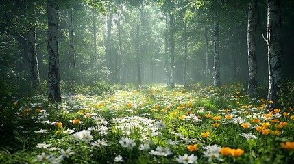 Obraz premium Spring to Summer Transition with Vibrant Flower Scenes