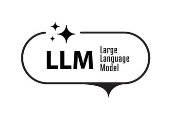 Large language model icon on white background	