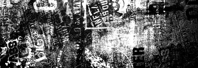 Abstract grunge lettering background. Monochrome abstract grunge black and white illustration	
