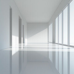 Fototapeta premium Bright and Polished: High-Gloss White Background with Soft Ambient Lighting