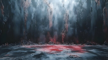 Abstract 3D Background with Grunge Texture and Red Lighting