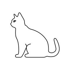 Sitting cat line vector icon