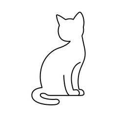 Sitting cat line vector icon
