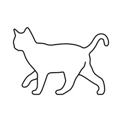 Walking cat line vector icon