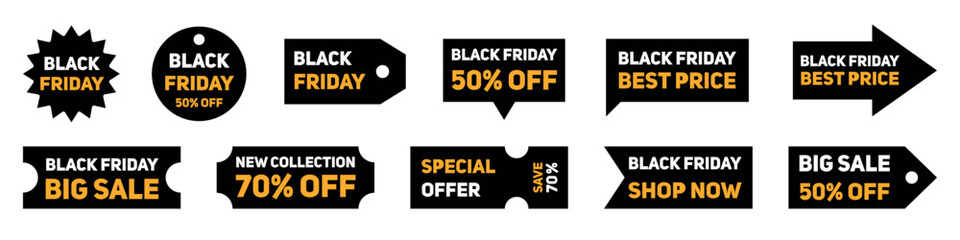 Black friday lable tag set
