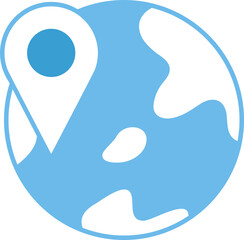 Globe with Location Pin Icon