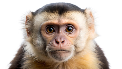 Monkey Portrait on White Background. . 