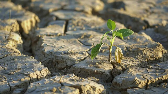 drought ground and plant. Problems arising from global warming.	
