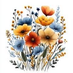 flowers on a white background