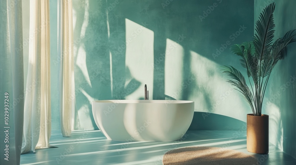 Poster serene matte teal gradient with soft color transitions, creating a calming and elegant visual effect