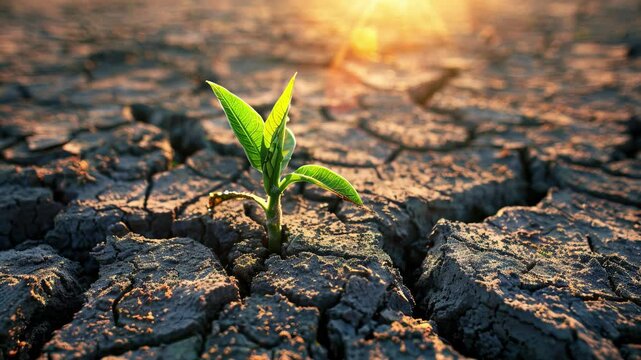 drought ground and plant. Problems arising from global warming.	