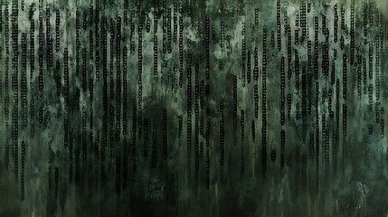 Grunge Green Binary Code Background Perfect for Tech Designs Smooth Blue Background with Copy Space for Advertisements