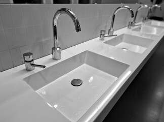 stylish washing corner. stainless steel soap dispenser and paper towel dispenser. white corian...
