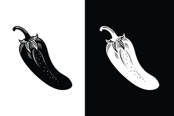 Fiery Glyphs. Chili Pepper Vegetables Icons for Bold Designs