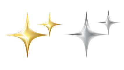 chrome 3d emoji stars on transparent background, png, super cute, watashi wa star