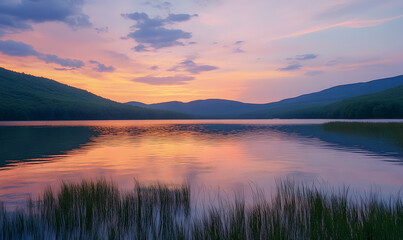 Fototapeta premium Spectacular Nature and Scenic Wonders: Golden Hour Sunsets, Lush Forests, Tranquil Beaches, and Vibrant Fields of Flowers in Stunning Views