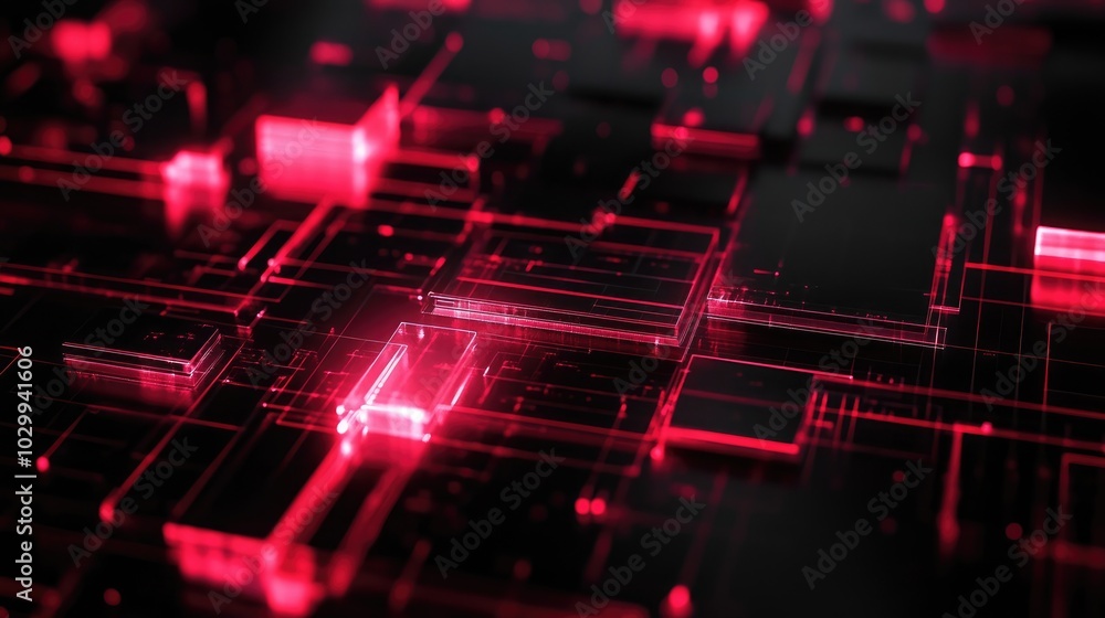Aufkleber an intricate network of luminous shapes pulses gently with dynamic energy in the darkness
