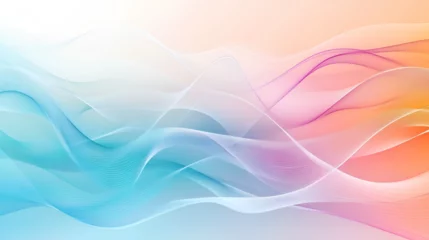 abstract pc desktop background with soft waves and lines in pastel colors