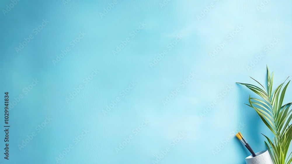 Aufkleber a light blue background with rustic canvas texture, perfect for art displays or as a backdrop for cr
