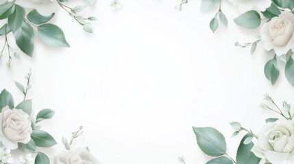 Ultra-Realistic Floral Frame with Dainty Blooms and Greenery for Decorative Purposes