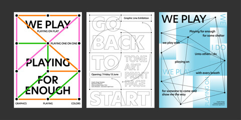 Poster template Lines connecting points dots line concept layout print flyer color gradient unique simple minimal modern styler creative graphic design collection use web front page a4 printing annual