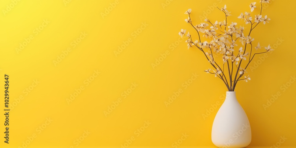 Poster a simple yellow background with a slight vignette effect for a warm and inviting feel.
