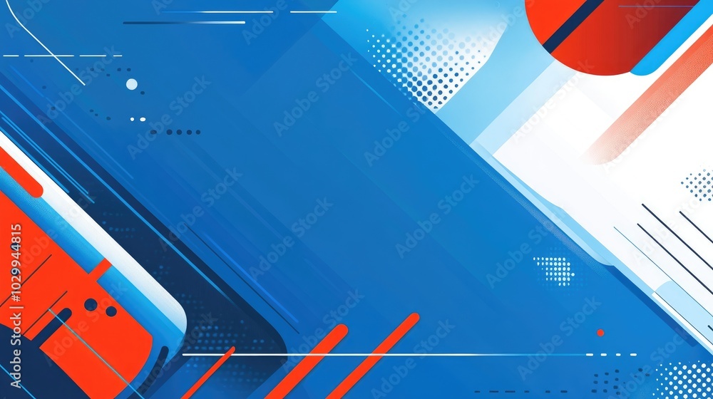 Poster blue geometric abstract background with sharp lines and modern shapes, creating a sleek, futuristic 