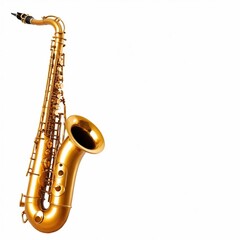 Obraz premium Golden saxophone isolated on white background