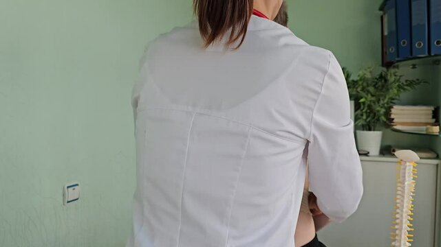 Spinal deformity and scoliosis stoop. Posture disorders scoliosis kyphosis
