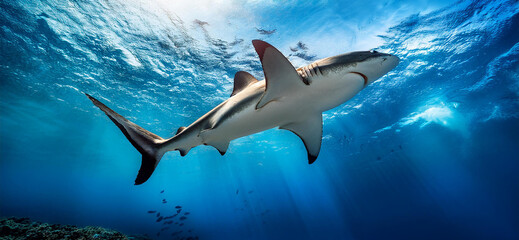 Squalo nuota nel mare