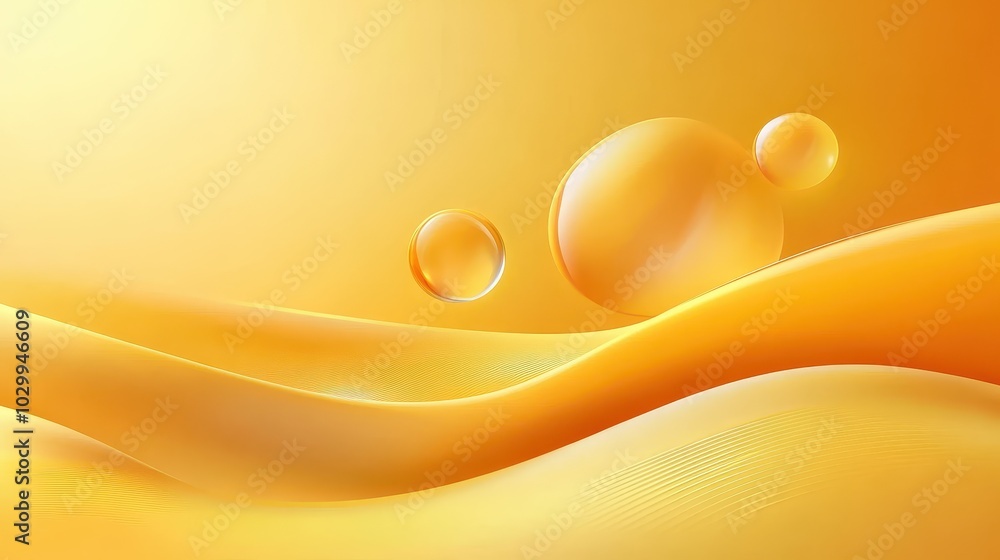 Poster bold yellow vector background with large, fluid shapes and soft gradients, creating a dynamic visual