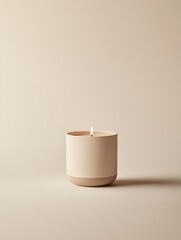 A sleek, minimalist candle mockup with generous copy space for branding, set against a clean white backdrop for effortless customization.