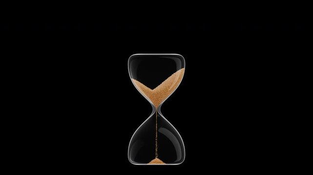 Hour Glass / Sand Clock in Transparent Background 60 Seconds