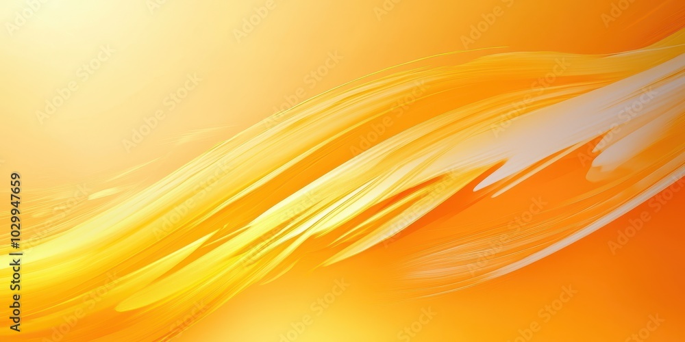 Aufkleber dynamic yellow-orange background with layered abstract strokes, creating a lively design.
