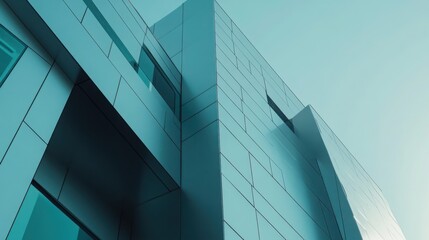 A medical research building with angular lines and a high-tech, metallic facade.