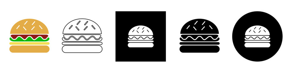 burger hamburger, cheeseburger chicken burger,  for menu in cafes or restaurant vector pictogram sign icon symbol ui and ux design, glyphs and stroke line