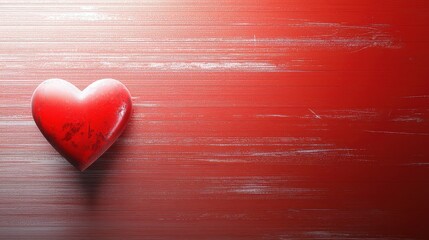 Fototapeta premium Grunge red heart background with distressed textures and faded heart shapes.