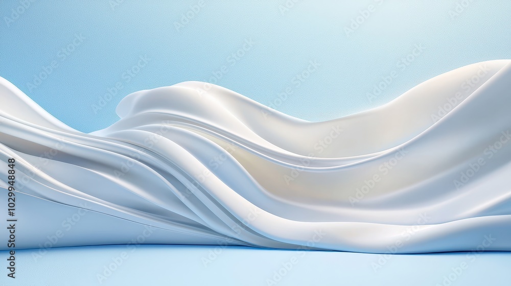 Poster light blue background with soft, flowing textures, creating a serene and gentle visual effect.