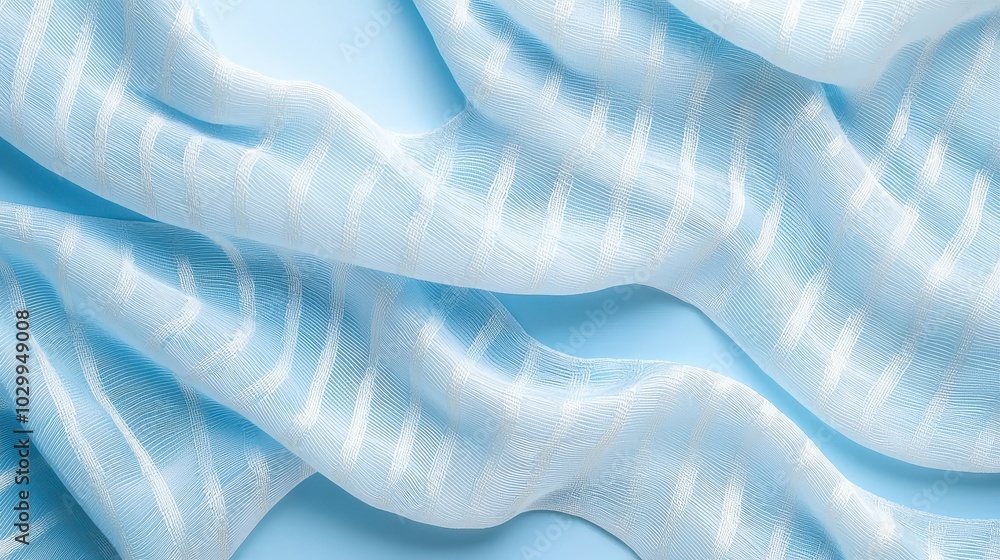 Aufkleber light blue fabric background with intricate woven patterns, creating a detailed and textured design.