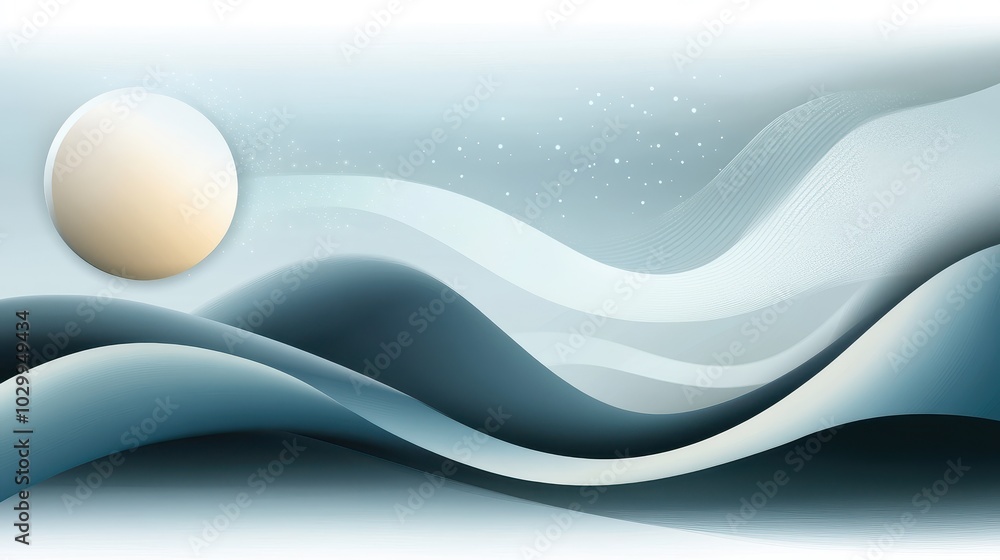 Poster light blue vector with abstract shapes and minimalistic design, suitable for web or mobile interface