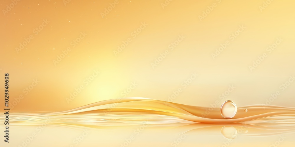 Poster light yellow background with soft reflections and a glowing effect, creating a warm atmosphere.