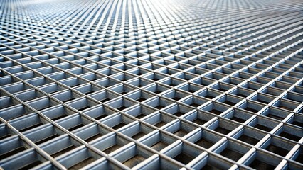 Steel grating background texture from low angle